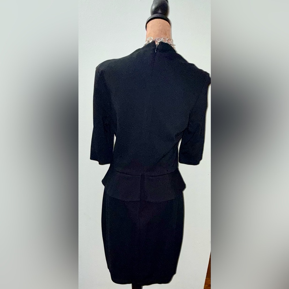 Cynthia Steffe Black peplum dress fully lined size 8 - Picture 2 of 2